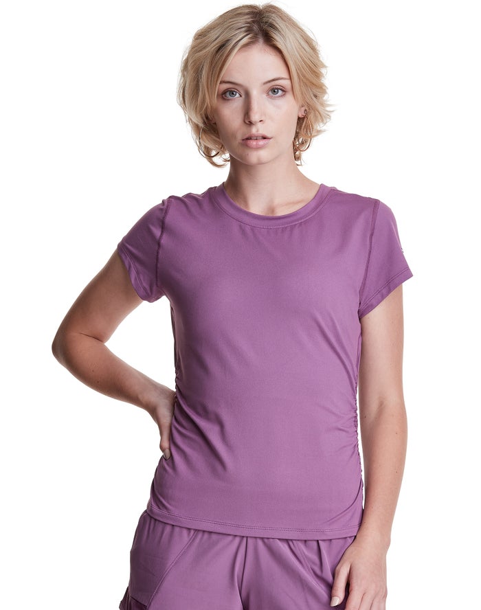 Champion T-Shirt Dames - Paars - Soft Touch Ruched Side ( 470523-QNY )